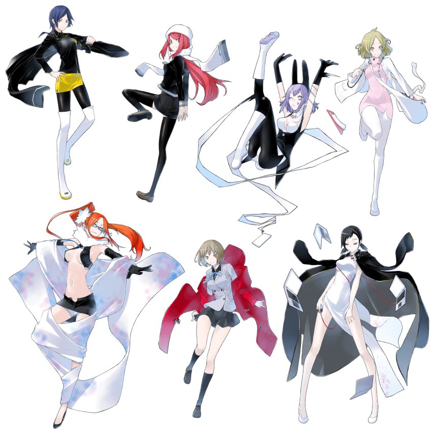 10s 6+girls :q animal_ears armpits ban_airi beamed_quavers boots breasts brown_eyes brown_hair cape china_dress chinese_clothes coat computer computer_mouse devil_survivor_(series) devil_survivor_2 dress elbow_gloves glasses gloves high_heels highres impossible_clothes impossible_dress impossible_shirt kanno_fumi knee_boots kneehighs kujou_hinako lab_coat laptop long_hair matching_hair/eyes medium_breasts miniskirt multiple_girls musical_note musical_note_print nitta_io nurse official_art one_eye_closed orange_eyes orange_hair pantyhose pleated_skirt quaver rabbit_ears red_hair sako_makoto scarf school_uniform shirt shoes short_hair short_twintails skirt socks thigh_boots thighhighs tiko tongue tongue_out treble_clef twintails wink yanagiya_otome yasuda_suzuhito zettai_ryouiki