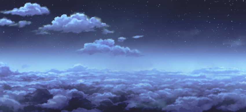 above_clouds cloud game_cg night night_sky no_humans non-web_source official_art outdoors scenery sky star_(sky) starry_sky touhou touhou_gensou_eclipse