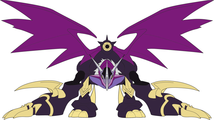 cannon corruption digimon digimon_(creature) highres imperialdramon imperialdramon_dragon_mode looking_at_viewer solo transparent_background wings