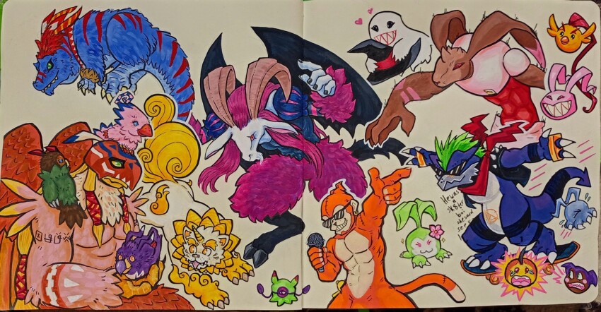 algomon algomon_baby_ii allomon andiramon bakemon chicchimon digimon digimon_(creature) etemon falcomon flower garudamon heart highres koromon mephismon penmon piyomon punkmon siesamon soulmon tanemon tsumemon tunomon yarmon