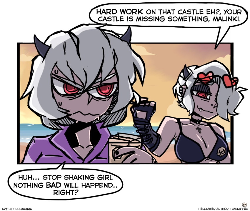 helltaker malina_(helltaker) pupawaria vanripper_(style) zdrada_(helltaker)