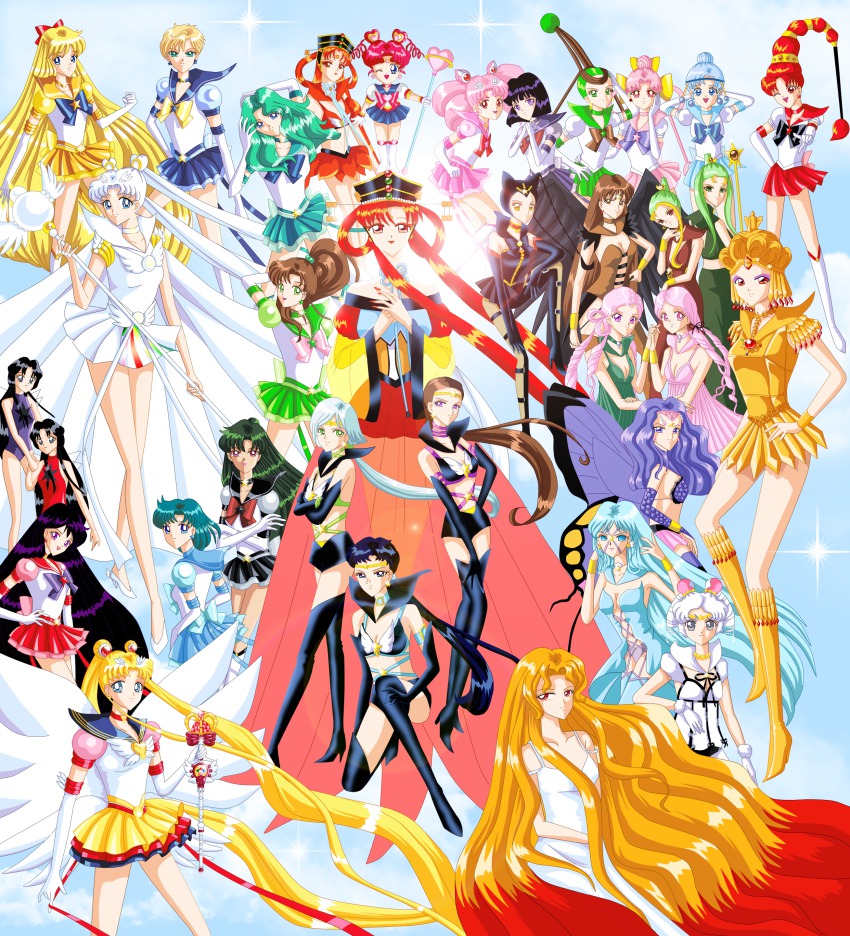 1990s_(style) 6+girls absolutely_everyone absurdres aino_minako bishoujo_senshi_sailor_moon bishoujo_senshi_sailor_moon_s bishoujo_senshi_sailor_moon_sailor_stars bishoujo_senshi_sailor_moon_supers boots cerecere_(sailor_moon) chibi_chibi chibi_usa eternal_sailor_moon everyone high_heel_boots high_heels highres hino_rei junjun_(sailor_moon) kaiou_michiru kino_makoto meiou_setsuna mizuno_ami multiple_girls nail_polish pallapalla_(sailor_moon) princess_kakyuu retro_artstyle sailor_aluminum_seiren sailor_ceres sailor_chi sailor_cosmos sailor_deimos sailor_galaxia sailor_heavy_metal_papillon sailor_iron_mouse sailor_juno sailor_jupiter sailor_kakyuu sailor_lead_crow sailor_lethe sailor_mars sailor_mercury sailor_mnemosyne sailor_moon sailor_neptune sailor_pallas sailor_phi sailor_phobos sailor_pluto sailor_saturn sailor_star_fighter sailor_star_healer sailor_star_maker sailor_tin_nyanko sailor_uranus sailor_venus sailor_vesta ten&#039;ou_haruka tomoe_hotaru tsukino_usagi vesves_(sailor_moon)