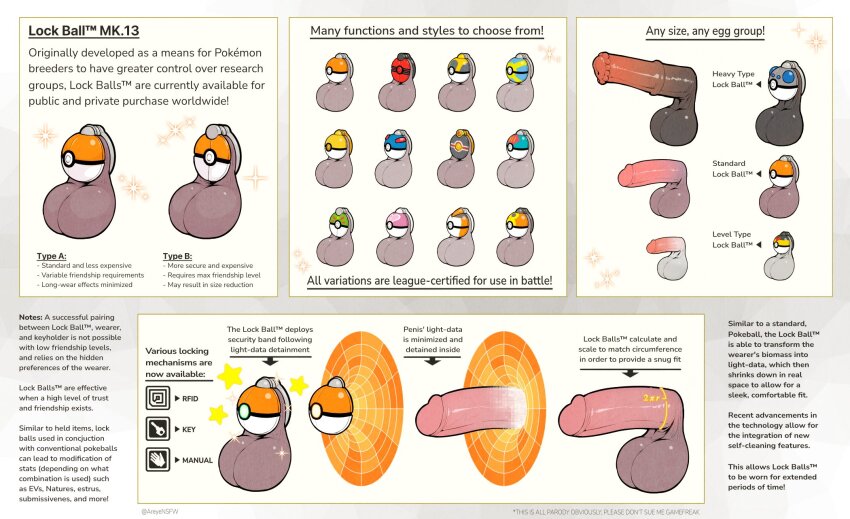 animal_penis areyensfw chastity_cage cherish_ball disembodied_penis english_text erection flat_chastity_cage friend_ball great_ball heavy_ball highres horse_penis information_sheet level_ball love_ball lure_ball luxury_ball park_ball penis poke_ball poke_ball_(basic) quick_ball repeat_ball small_chastity_cage tagme testicles timer_ball ultra_ball