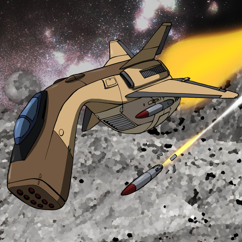 absurdres densetsu_kyojin_ideon highres hirodango missile puffer space spacecraft starfighter