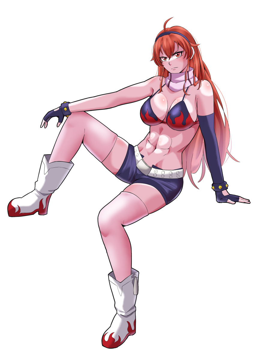 absurdres breasts cosplay eris_greyrat highres large_breasts long_hair mushoku_tensei solo tengen_toppa_gurren_lagann yoko_littner_(cosplay)