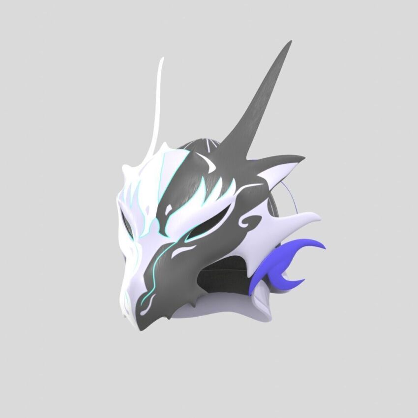 3d detail dragon_horns grey_background headgear helmet helmet_only horns model swordsoul_of_mo_ye yu-gi-oh!