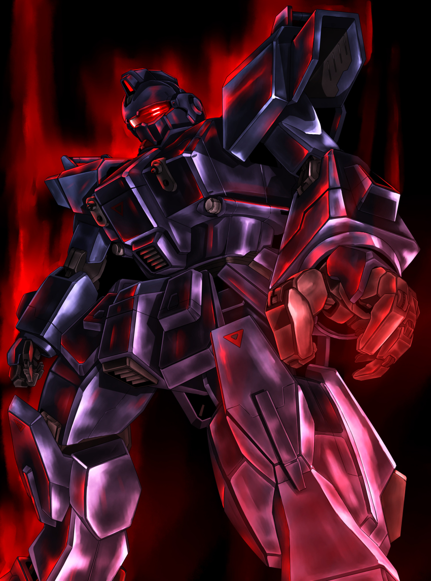 aura blue_destiny_01 glowing glowing_eyes gundam gundam_side_story:_the_blue_destiny highres masakatsu_(xg-70b) mecha no_humans robot