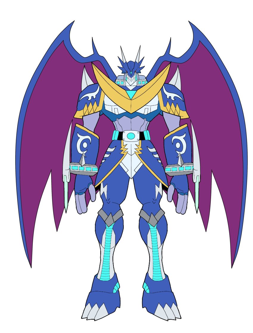 absurdres belt digimon dragon highres simple_background solo ulforcev-dramon ulforcev-dramon_future_mode white_background wings