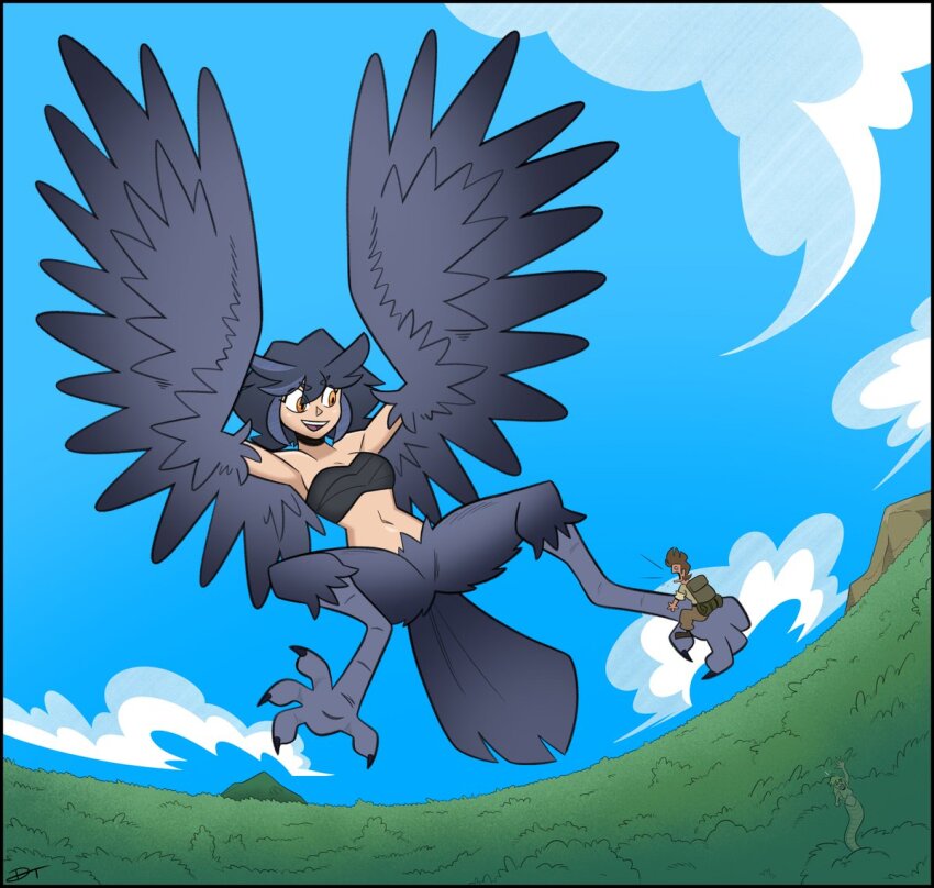 claws crisis felarya gizgizmgimo mountian ranger_(felarya) riding sky tilda_(felarya) wings