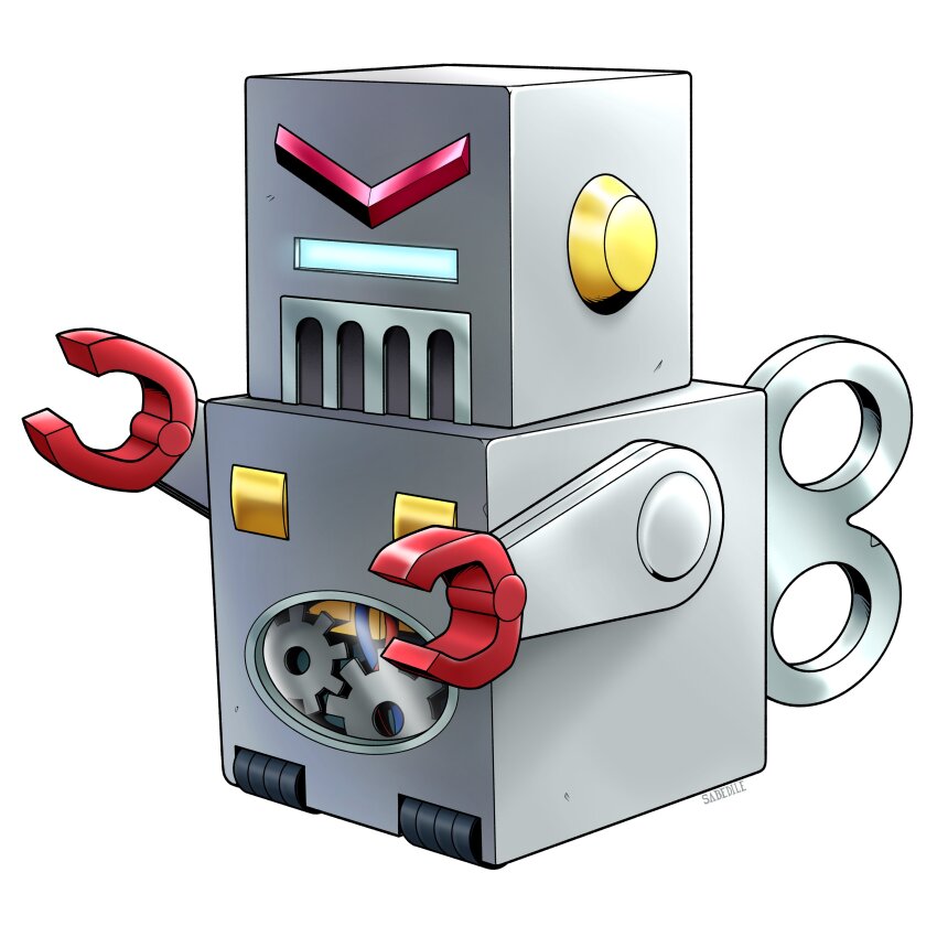 absurdres blikmon claws digimon digimon_(creature) gears highres robot simple_background solo white_background