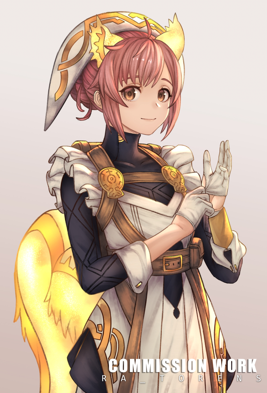 1girl absurdres animal_ears commission cowlick fire_emblem fire_emblem_heroes glowing_ears glowing_tail highres nintendo ra_torens ratatoskr_(fire_emblem) squirrel_ears squirrel_girl squirrel_tail tail vgen_commission white_wrist_cuffs wrist_cuffs
