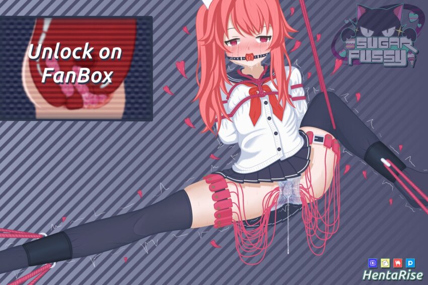 ball_gag bdsm blue_archive bondage bound bound_arms bound_legs cardigan clitoris cross-section crying egg_vibrator gag gagged hentarise natsu_(blue_archive) panties pink_eyes pink_hair pleated_skirt rope school_uniform sex_toy skirt socks spread_legs underwear vibrator white_cardigan white_panties x-ray