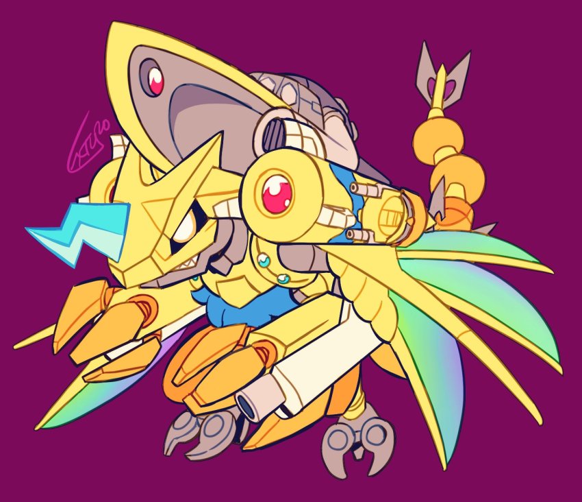 aegisdramon cannon claws cyborg digimon dragon gun highres horn tail weapon
