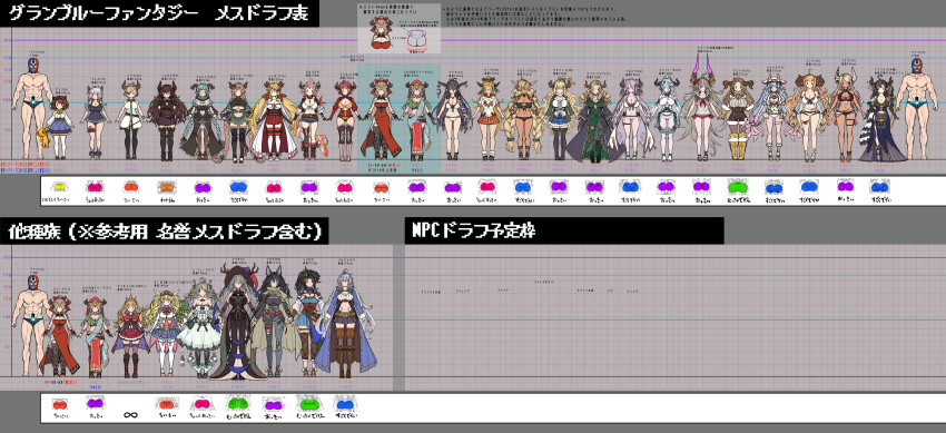 1boy 6+girls abs absurdly_long_hair absurdres age_difference ahoge aliza_(granblue_fantasy) almeida_(granblue_fantasy) anila_(granblue_fantasy) animal_ears animal_print armor augusta_(granblue_fantasy) bare_shoulders bikini black_dress black_hair black_legwear black_panties blonde_hair blue_hair braid breasts brown_hair brown_legwear bust_chart cagliostro_(granblue_fantasy) camieux carmelina_(granblue_fantasy) catura_(granblue_fantasy) cleavage cow_ears cow_horns cow_print daetta_(granblue_fantasy) danua de_la_fille doll draph dress erune fingerless_gloves forte_(shingeki_no_bahamut) glasses gloves gran_(granblue_fantasy) granblue_fantasy green_dress green_hair grey_hair hair_ornament hair_over_one_eye hair_ribbon hallessena hat height_difference highleg highleg_panties highres horn_ornament horns huge_breasts ilsa_(granblue_fantasy) izmir karva_(granblue_fantasy) kumbhira_(granblue_fantasy) laguna_(granblue_fantasy) lamretta large_breasts leg_warmers lineup long_coat long_hair luchador_(granblue_fantasy) luchador_mask magical_girl magisa_(granblue_fantasy) maria_theresa_(granblue_fantasy) mikasayaki monika_weisswind multiple_girls muscular narmaya_(granblue_fantasy) navel nun one-piece_swimsuit orange_hair panties pink_hair plaid_clothes plaid_skirt ponytail razia red_dress red_hair ribbon sarya_(granblue_fantasy) school_uniform shingeki_no_bahamut shirt short_hair short_shorts shorts sig_(granblue_fantasy) silva_(granblue_fantasy) skirt standing sturm_(granblue_fantasy) swimsuit t-shirt thighhighs threo_(granblue_fantasy) twin_braids twintails underwear very_long_hair white_background white_dress white_one-piece_swimsuit yaia_(granblue_fantasy) |_|