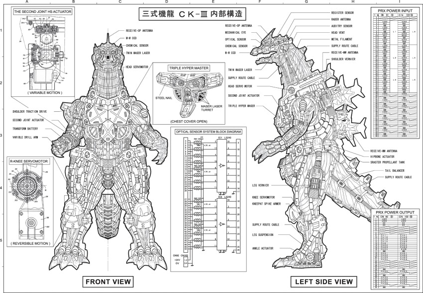 amputee anatomy anti-megalosaurus_force artist_request biology bone chart chest_cannon concept_art cross-section cyborg diagram directed-energy_weapon energy_cannon energy_weapon engineering_drawing giant giant_monster giant_robot godzilla:_tokyo_s.o.s. godzilla_(series) godzilla_against_mechagodzilla highres interior japan_self-defense_force jxsdf kaiju kiryu_(godzilla) machine maser_cannon mecha mechagodzilla military monster muscular no_humans official_art production_art prosthesis prosthetic_arm robot schematic science science_fiction skeleton spiral_claw toho type-4_anti-beast_drilling_device type-4_triple_hyper_maser_cannon veins weapon x-ray