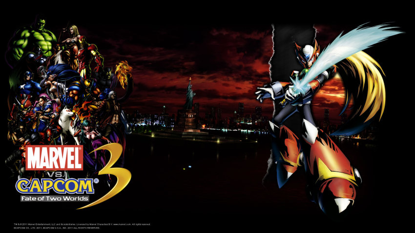 00s amaterasu_(ookami) capcom captain_america chris_redfield chun-li claws crossover dante_(devil_may_cry) deadpool deadpool_(series) devil_may_cry_(series) doctor_doom felicia_(darkstalkers) headband highres hulk iron_man marvel marvel_vs._capcom marvel_vs._capcom_3 mega_man_(series) mega_man_x_(series) morrigan_aensland ryu_(street_fighter) street_fighter sunglasses super-skrull sword trish_(devil_may_cry) darkstalkers viewtiful_joe viewtiful_joe_(character) weapon wolverine_(x-men) zero_(mega_man)