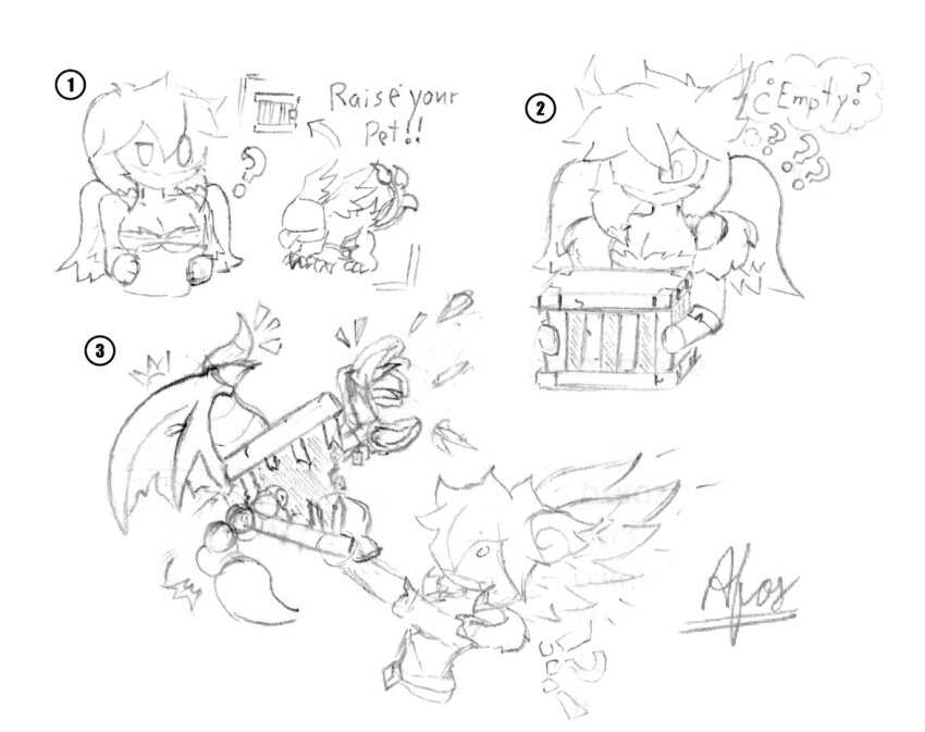 alternate_costume angel angel_girl darcmon digimon digimon_(creature) manticoremon mimicmon oridigi wings