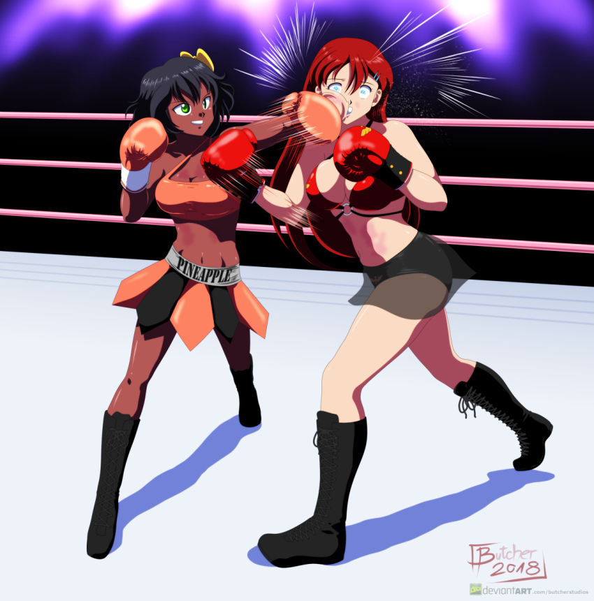 artist_request boxing character_request highres knockout nana_(series) navel smile tagme