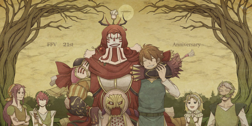 1990s_(style) bartz_klauser everyone exdeath faris_scherwiz final_fantasy final_fantasy_v galuf_halm_baldesion gilgamesh_(final_fantasy) krile_mayer_baldesion_(ff5) lenna_charlotte_tycoon