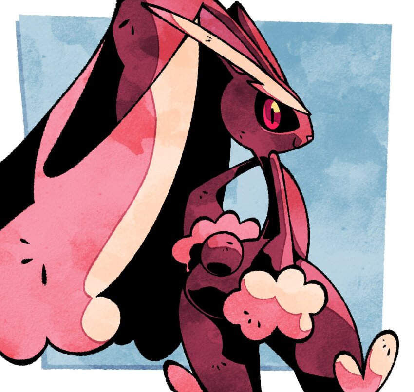 1girl arched_back ass ass_focus black_sclera brown_fur cloud cloudy_sky colored_sclera curvy field flat_chest fluff fur furry furry_female gen_4_pokemon hand_on_own_hip highres long_ears looking_at_viewer looking_back lopunny nintendo pink_eyes pokemon pokemon_(creature) puffy_sleeves rabbit rabbit_ears rabbit_girl rabbit_tail shortstack sky smile snoozingwell spotlight tail very_long_ears