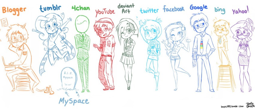 &gt;_&lt; 4chan 5boys 5girls :o anger_vein animal animal_on_head anonymous_(4chan) arrow_(symbol) artist_name bing bird blogger blue_theme blush camera cellphone character_name clipboard closed_eyes color-coded commentary computer crossed_arms curly_hair deviantart earrings everyone eyewear_on_head facebook faceless faceless_male flying_sweatdrops formal_clothes glasses google green_theme hair_bun hair_ornament hand_in_pocket hat height_difference high_heels jewelry jumping ladder laptop leg_up lineup long_hair looking_at_another looking_at_viewer looking_up luvpie1997 multiple_boys multiple_girls multiple_monochrome myspace necklace necktie on_head one_eye_closed open_mouth orange_theme paper pen pencil personification phone pigeon-toed puckered_lips purple_theme raised_eyebrow red_theme scarf shoes short_hair shorts simple_background single_hair_bun sitting skirt smartphone smile standing stepladder suit sunglasses sweater the_interwebs_series tombstone tumblr twitter vest white_background wink yahoo! youtube