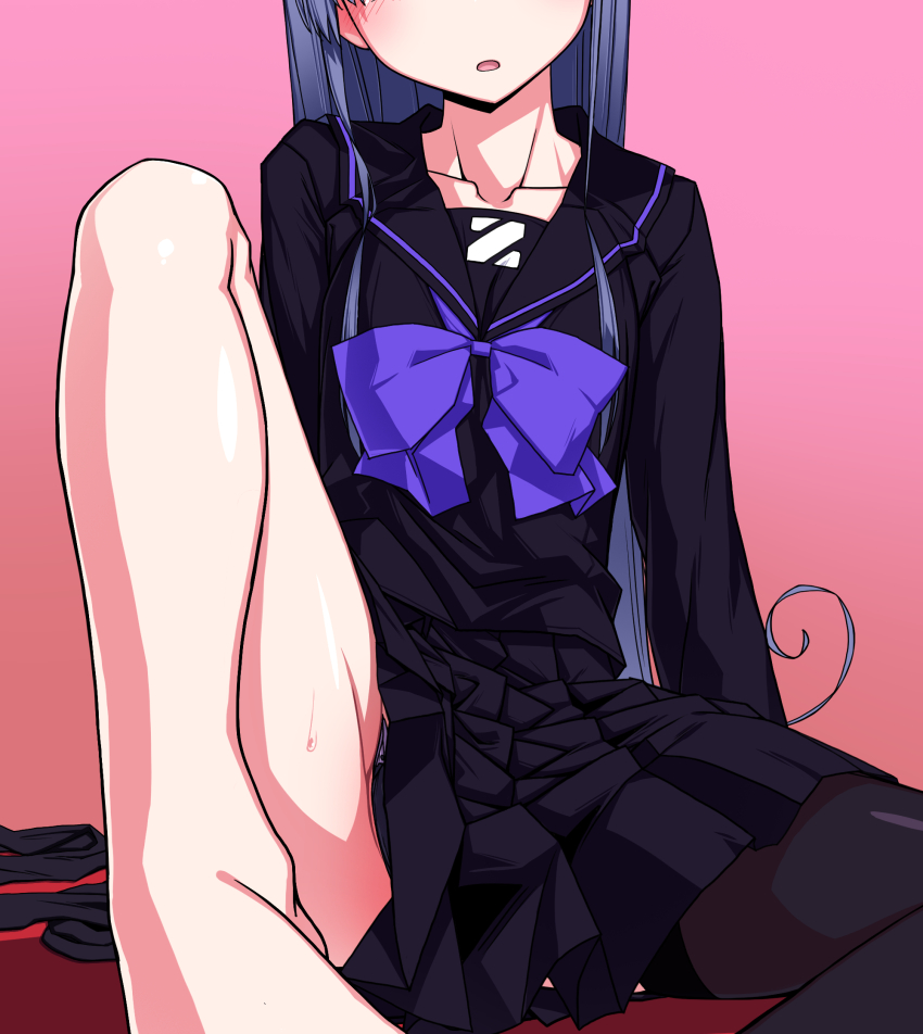 1girl clothes highres kazami_nobuko original oteruko_(wanabeee) pleated_skirt school school_uniform serafuku skirt solo thigh_strap thighhighs