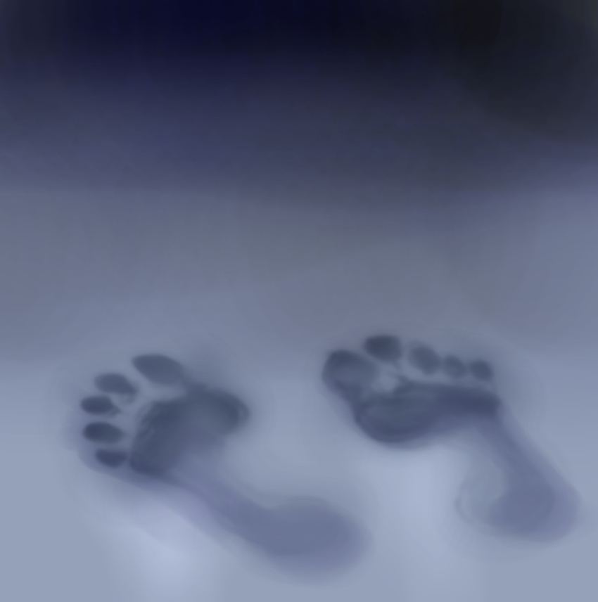 floor footprints gradient_background grey_background highres lei_abu no_humans original