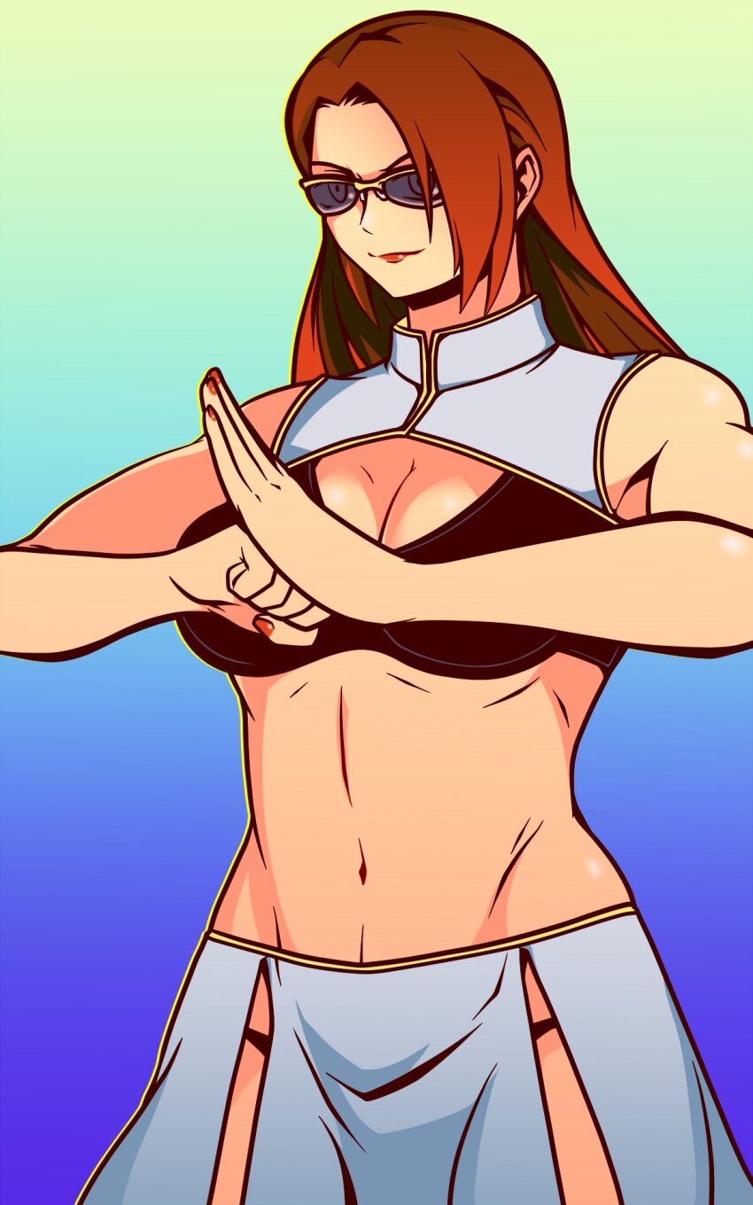 1girl akatsuki_blitzkampf asian assassin bikini bra breasts chinese_clothes en-eins_kanzen_sekai en-eins_kanzen_sekai highres large_breasts lipstick long_hair looking_at_viewer makeup marilyn_sue marilyn_sue_dajie namelessl panties solo sunglasses swimsuit underwear