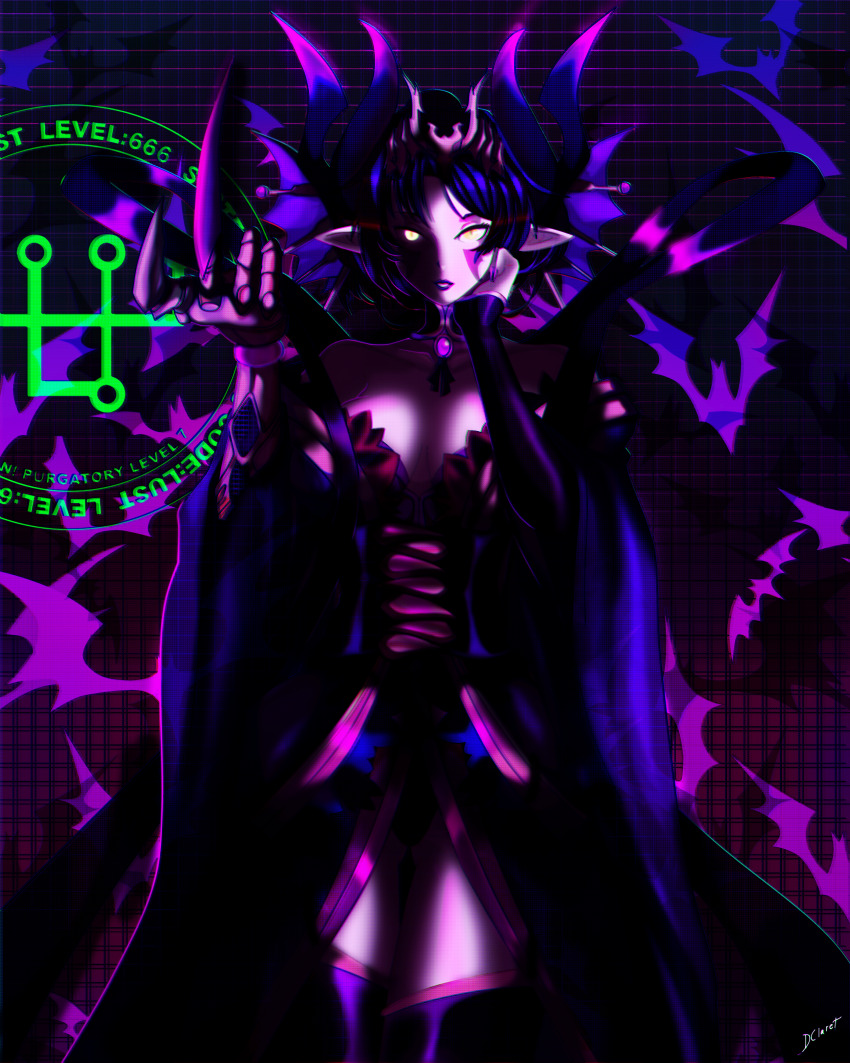 absurdres demon demon_girl digimon fallen_angel highres lilithmon mark_of_evil wings