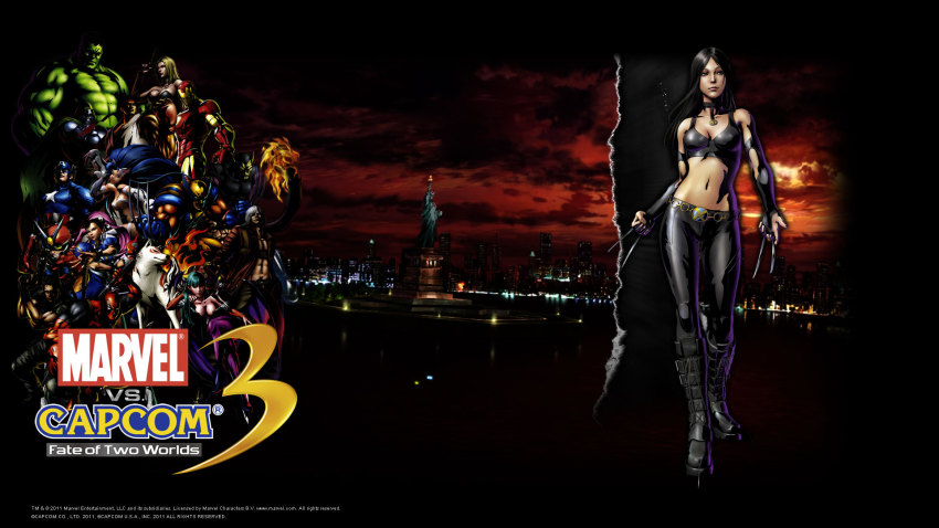 00s 10s amaterasu_(ookami) capcom captain_america chris_redfield chun-li claws crossover dante_(devil_may_cry) deadpool deadpool_(series) devil_may_cry_(series) doctor_doom felicia_(darkstalkers) headband highres hulk iron_man long_hair marvel marvel_vs._capcom marvel_vs._capcom_3 morrigan_aensland ryu_(street_fighter) street_fighter sunglasses super-skrull trish_(devil_may_cry) darkstalkers viewtiful_joe viewtiful_joe_(character) wolverine_(x-men) x-23 x-men