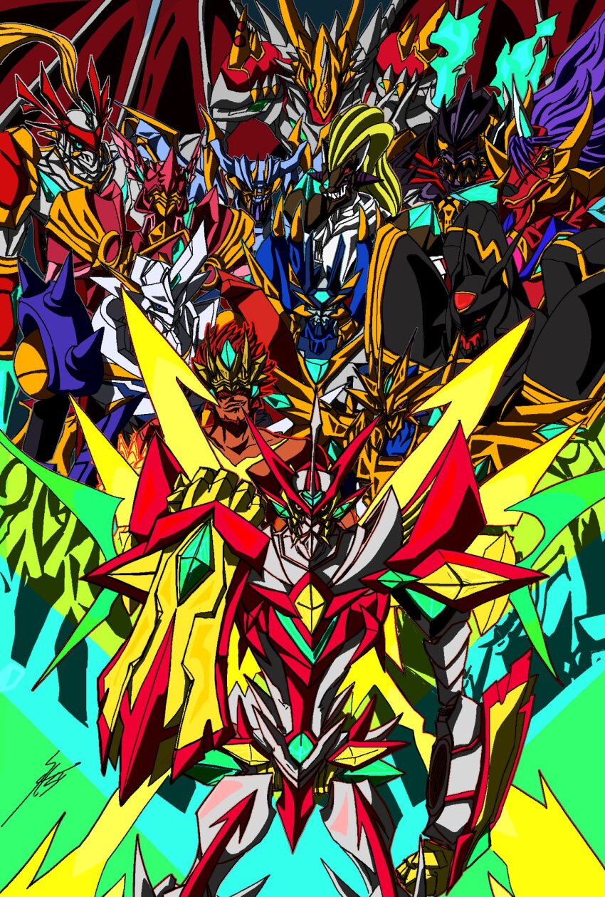 alphamon alphamon_ouryuken armor craniummon craniummon_x-antibody digimon digimon_(creature) duftmon duftmon_x-antibody dukemon dukemon_x-antibody dynasmon dynasmon_x-antibody examon examon_x-antibody full_armor gankoomon gankoomon_x-antibody highres jesmon jesmon_gx lordknightmon lordknightmon_x-antibody magnamon magnamon_x-antibody omegamon omegamon_x-antibody royal_knights sleipmon sleipmon_x-antibody ulforcev-dramon wings