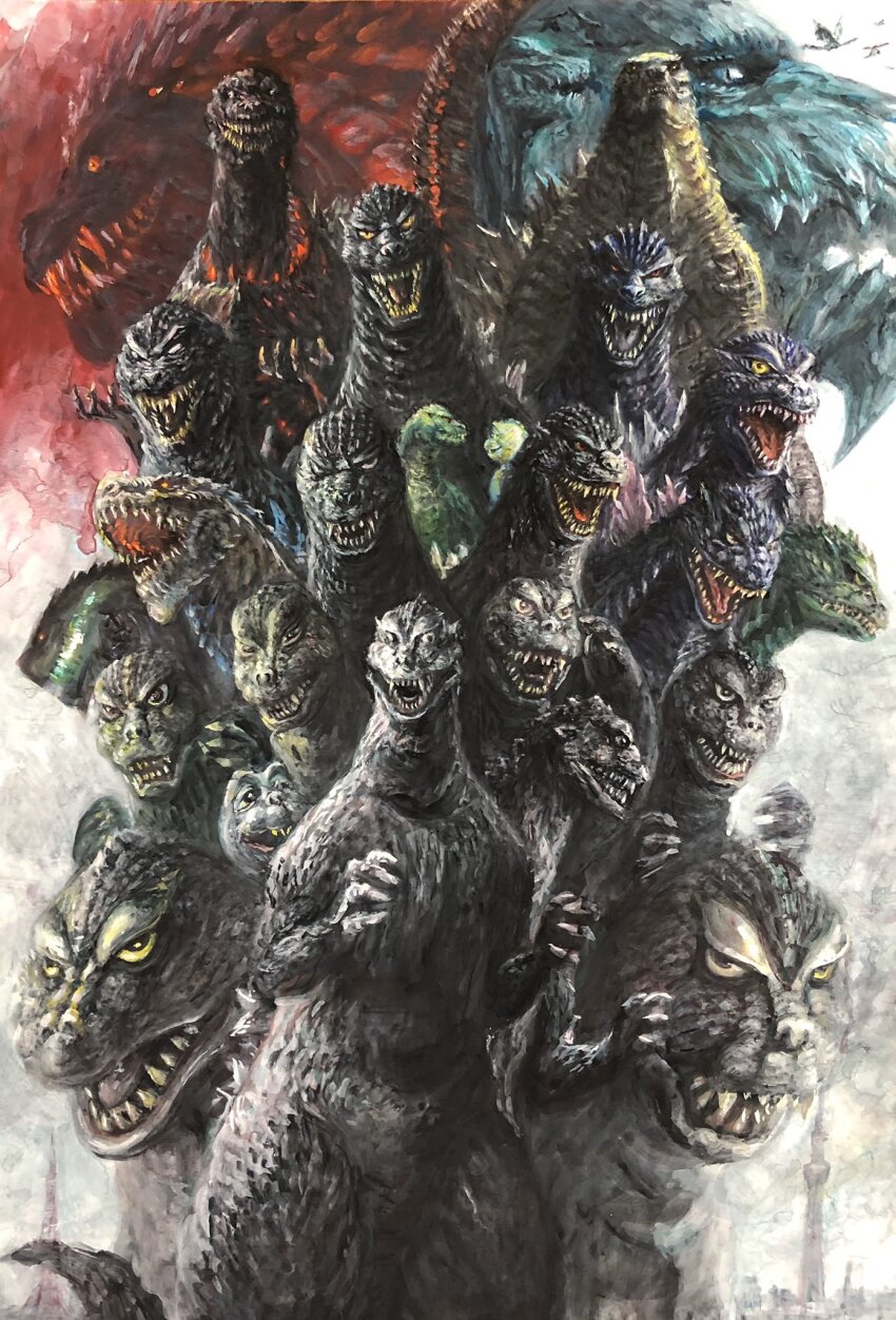 adelaide_productions baby blue_eyes centropolis_entertainment centropolis_television columbia_tristar_television crossover dinosaur energy father_and_son flying g.n.a giant giant_monster glowing glowing_mouth godzilla godzilla,_mothra_and_king_ghidorah:_giant_monsters_all-out_attack godzilla:_final_wars godzilla:_king_of_the_monsters godzilla:_the_series godzilla_(1954) godzilla_(series) godzilla_(shin) godzilla_2000:_millennium godzilla_against_mechagodzilla godzilla_earth godzilla_filius godzilla_junior godzilla_raids_again godzilla_singular_point godzilla_the_series godzilla_ultima godzilla_vs._biollante godzilla_vs._destoroyah godzilla_vs._gigan godzilla_vs._hedorah godzilla_vs._king_ghidorah godzilla_vs._megaguirus godzilla_vs._megalon_(1973) godzilla_vs._the_sea_monster highres kaiju king_kong_(series) king_kong_vs._godzilla legendary_pictures minilla monsterverse mothra_vs._godzilla multiple_persona no_humans no_pupils parent_and_child possessed real_world_location red_eyes servum_(flying_type) servum_(godzilla) sharp_teeth shin_godzilla simple_background slit_pupils son_of_godzilla spikes tail teeth the_return_of_godzilla toho tokyo_skytree tokyo_tower tri-stars white_eyes wings yellow_eyes zilla zilla_jr. zone_fighter_(series)