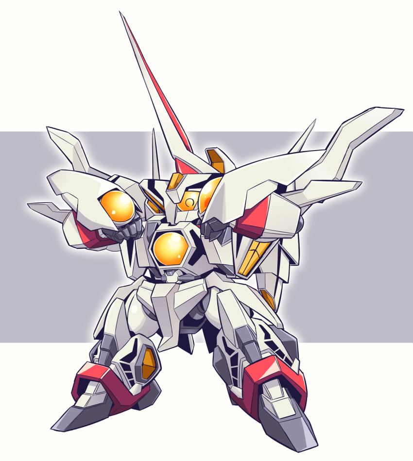 chibi hades_project_zeorymer highres horns looking_ahead mecha no_humans one-eyed robot science_fiction single_horn solo standing super_robot usoco zeorymer