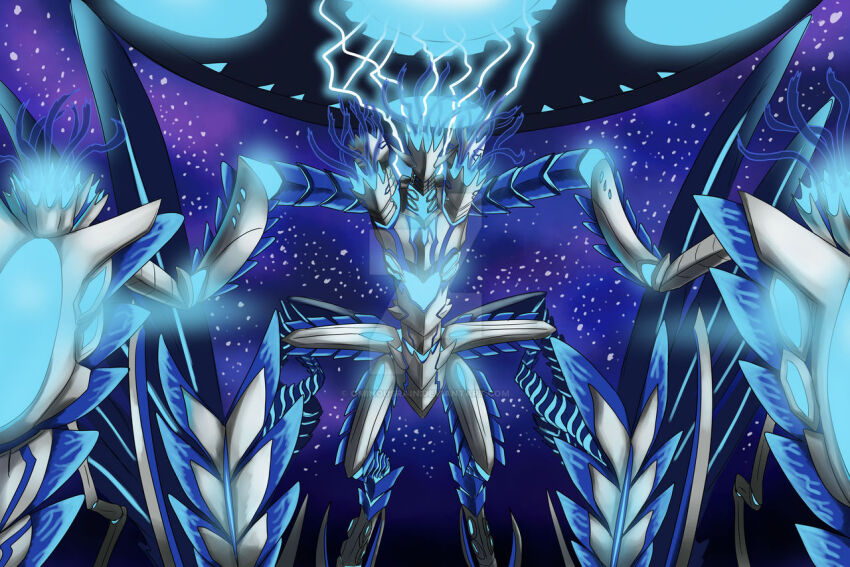 1other alien blue_theme eldritch_abomination fate/grand_order fate_(series) monster ort_(type-moon) solo theominousrain type-moon watermark