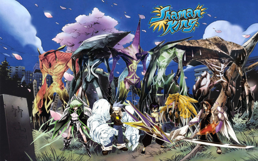 asakura_yoh chocolove_mcdonell lyserg_diethel shaman_king spirit_of_earth spirit_of_fire spirit_of_rain spirit_of_thunder spirit_of_wind tao_ren usui_horokeu
