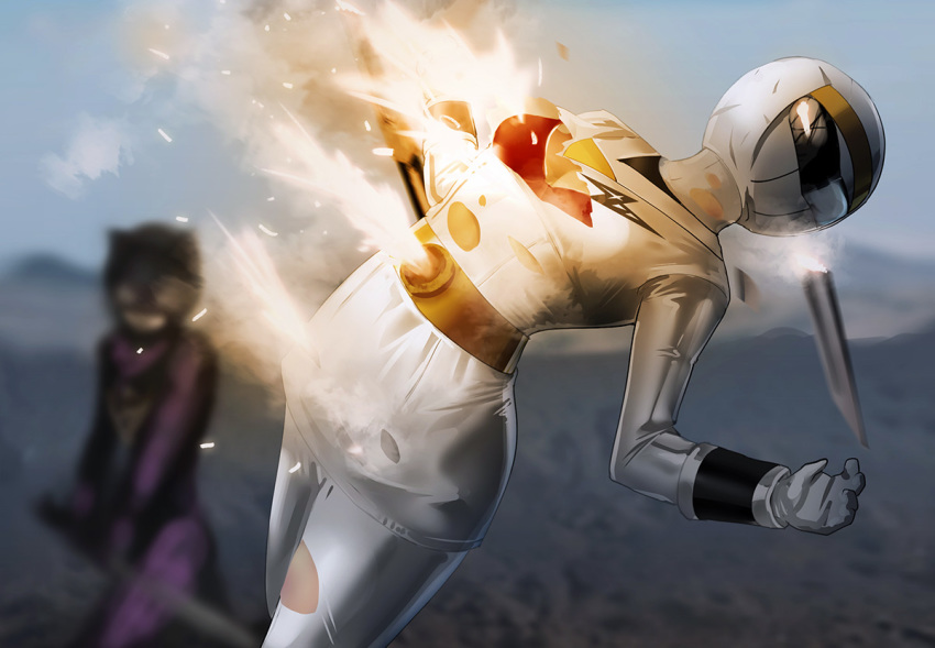 bra danmarunyan fire ninja_sentai_kakuranger ninja_white pantyhose ryona super_sentai tagme torn_clothes torn_legwear underwear