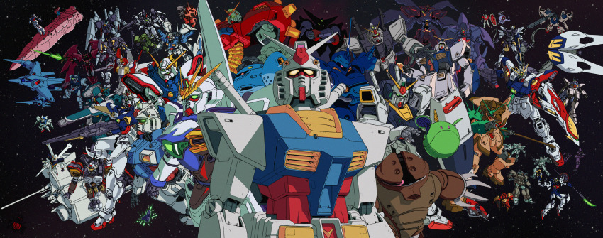 absurdres acguy after_war_gundam_x artist_logo assault_visor ball_(gundam) beam_rifle byalant_custom char&#039;s_counterattack clenched_hands commentary_request copyright_request crossbone_gundam crossbone_gundam_x-1 crossed_arms devil_gundam dual_wielding energy_gun energy_sword g_gundam glowing glowing_eyes gm_(mobile_suit) gm_sniper_ii green_eyes green_visor ground_gundam gundam gundam_0080 gundam_0083 gundam_08th_ms_team gundam_airmaster gundam_alex gundam_epyon gundam_gp-01_full_vernian_zephyranthes gundam_gp-01_zephyranthes gundam_gp-02_physalis gundam_gp-03_dendrobium gundam_heavyarms gundam_leopard gundam_unicorn gundam_wing gundam_zz gundammeister haro highres holding holding_polearm holding_sword holding_weapon hygogg jamru_fin kampfer_(mobile_suit) logo master_gundam mecha mecha_focus mecha_request mobile_suit mobile_suit_gundam no_humans one-eyed orange_visor pink_eyes polearm psycho_frame red_eyes robot rx-78-2_gundam science_fiction shining_gundam space spacecraft sword tallgeese tequila_gundam turn_a_gundam turn_a_gundam_(mobile_suit) v-fin v_gundam victory_gundam weapon wing_gundam wing_gundam_zero yellow_eyes zaku zaku_ii zaku_ii_s_char_custom zoloat