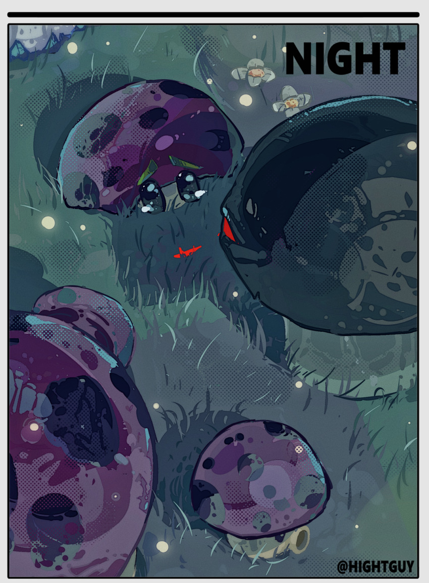 doom-shroom_(plants_vs._zombies) fume-shroom_(plants_vs._zombies) grass highres hightguy night no_humans plant plants_vs._zombies puff-shroom_(plants_vs._zombies) scaredy-shroom_(plants_vs_zombies)