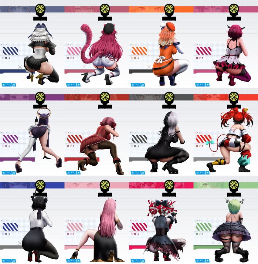 6+girls animal_ears ankle_boots ass beret black_dress black_gloves black_hair black_hat black_thighhighs blackcapbandit blue_hair boots breasts brown_boots cat_ears cat_girl cat_tail ceres_fauna ceres_fauna_(goth) demon_horns dress gloves goddess_of_victory:_nikke gold_shoes grey_hair hakos_baelz hakos_baelz_(1st_costume) hat high_heels highres hololive hololive_english hololive_indonesia horns houshou_marine houshou_marine_(1st_costume) irys_(hololive) irys_(irys_2.0)_(hololive) jacket kureiji_ollie kureiji_ollie_(1st_costume) large_breasts mori_calliope mori_calliope_(1st_costume) mouse_ears mouse_girl mouse_tail multicolored_hair multiple_girls nerissa_ravencroft nerissa_ravencroft_(casual) ninomae_ina&#039;nis ninomae_ina&#039;nis_(1st_costume) official_alternate_costume orange_hair orange_hat orange_shirt orange_shorts ouro_kronii ouro_kronii_(1st_costume) pink_hair purple_dress raora_panthera raora_panthera_(1st_costume) red_hair red_jacket red_skirt shiori_novella shiori_novella_(1st_costume) shirt shoe_soles shoes shorts sideboob single_thighhigh skirt sleeveless sleeveless_jacket split-color_hair streaked_hair tail takanashi_kiara takanashi_kiara_(1st_costume) thighhighs virtual_youtuber white_shirt white_shorts white_thighhighs