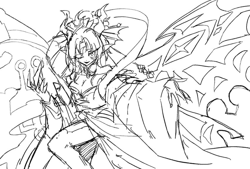 demon demon_girl digimon digimon_(creature) fallen_angel highres lilithmon lilithmon_x-antibody mark_of_evil wings