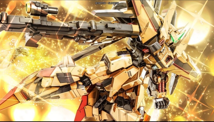 artist_request battle beam_cannon beam_rifle cable copyright_logo energy energy_beam energy_gun explosion full_armor_hyaku_shiki_kai glowing green_visor gundam gundam_battle_operation_2 gundam_msv hyaku_shiki_kai machinery mecha mecha_focus mobile_suit no_humans official_art realistic robot science_fiction scope space sunrise_(company) weapon zero_gravity zeta_gundam