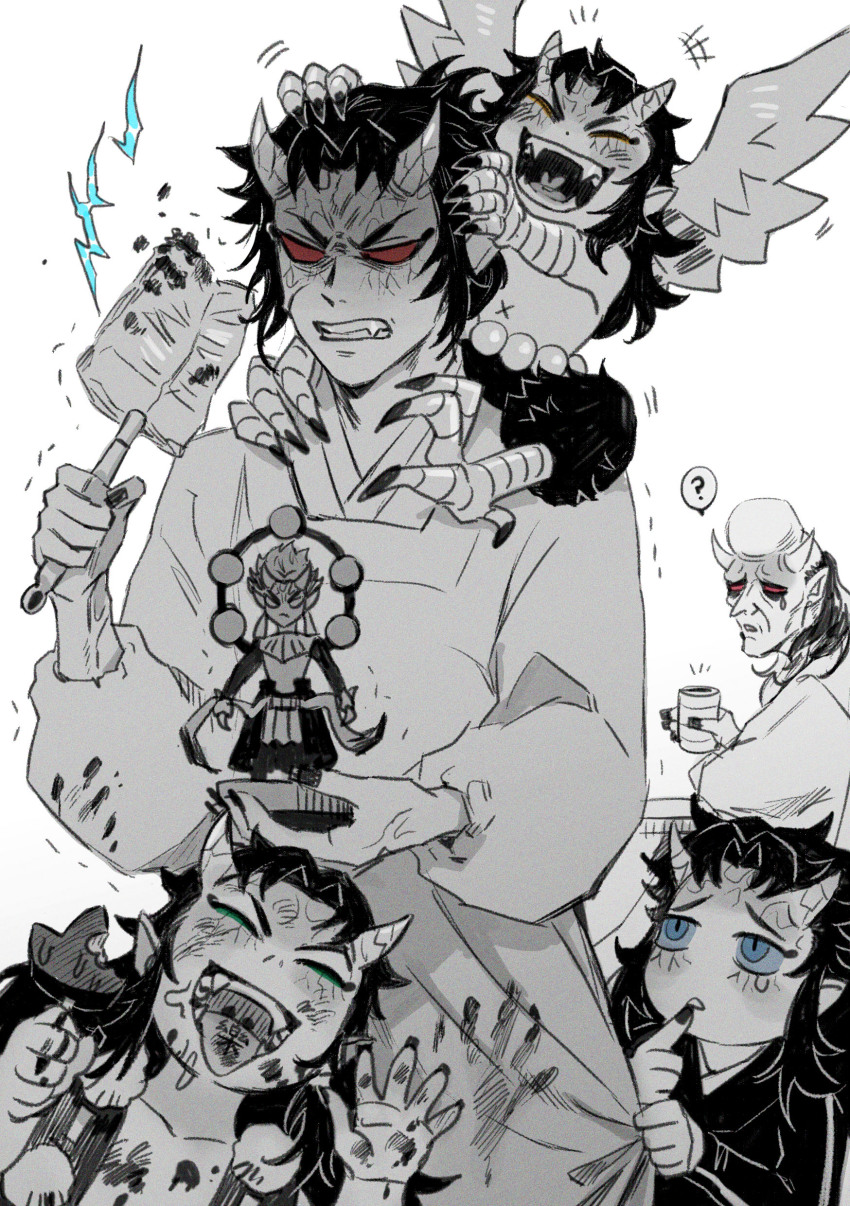 Rule 34 Dev - 5boys ? ?? aizetsu_(kimetsu_no_yaiba) bird blush cum  cum_on_body demon demon_boy demon_horns facial fangs fellatio fivesome  green_eyes hantengu_(kimetsu_no_yaiba) horns karaku_(kimetsu_no_yaiba)  kimetsu_no_yaiba kiss large_penis licking ...