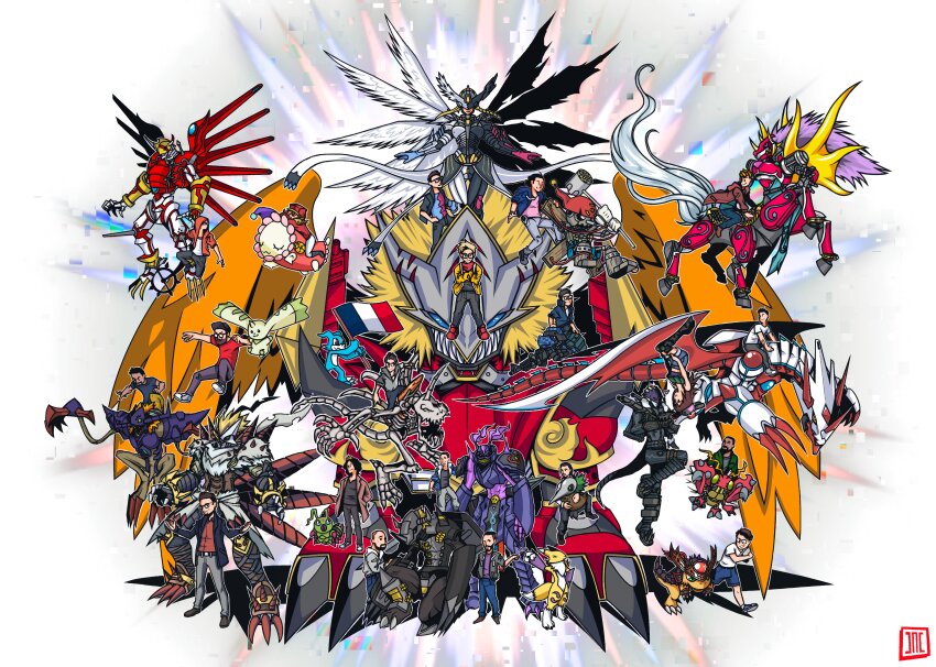 absurdres ancientgreymon beelzebumon blackwargreymon blonde_hair canoweissmon commandramon craniummon diablomon digimon digimon_(creature) dragon fusion highres kiwimon long_hair mastemon original pillomon pinochimon rasenmon renamon ryudamon sharp_teeth shinegreymon short_hair skullgreymon sleipmon tail teeth tentomon terriermon v-mon wings wormmon
