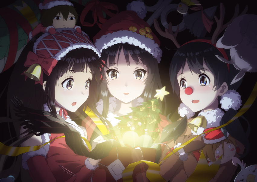 10s 3girls :d :o akiyama_mio amagi_brilliant_park animal_costume antlers badge bare_shoulders bell bird black_eyes black_hair blue_eyes blunt_bangs box button_badge character_doll chitanda_eru christmas christmas_ornaments christmas_tree chuunibyou_demo_koi_ga_shitai! commentary company_connection crossover dera_mochimazzui detached_sleeves double_bass dragon_tail euphonium eyepatch fake_antlers fake_nose food free! gift glasses hair_ornament hairpin hat hibike!_euphonium hime_cut hirasawa_yui horns hyouka instrument ishida_shouya iwatobi-chan k-on! kanna_kamui kitashirakawa_tamako kobayashi-san_chi_no_maidragon koe_no_katachi kotobuki_tsumugi kyoto_animation kyoukai_no_kanata light_rays look-alike low_twintails macaron moffle multiple_girls musaigen_no_phantom_world nakano_azusa nichijou open_mouth oreki_houtarou out_of_frame purple_eyes red_nose red_ribbon reindeer_antlers reindeer_costume ribbon sakamoto_(nichijou) santa_costume santa_hat scarf school_uniform smile stuffed_animal stuffed_toy tail tainaka_ritsu tamako_market teddy_bear tiramii tohru_(maidragon) tokisadame_school_uniform trait_connection trombone trumpet ttc tuba twintails yakiimo_(kyoukai_no_kanata)