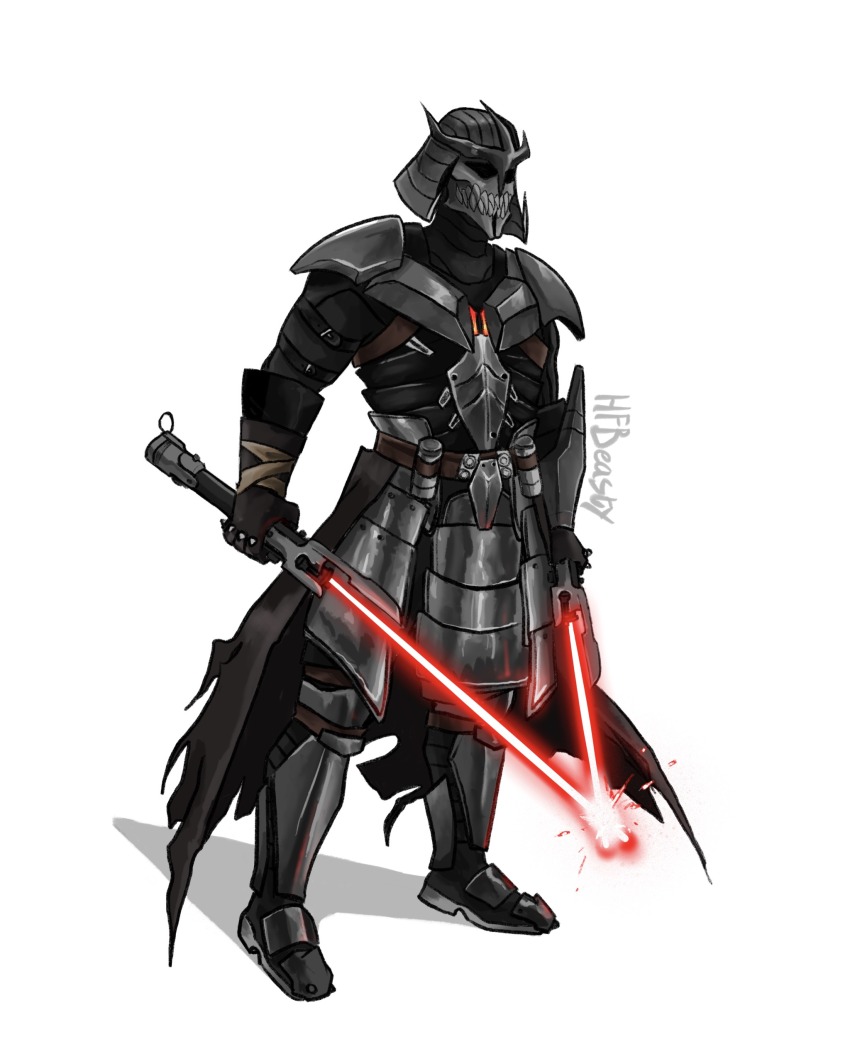 1boy absurdres armor energy_sword helmet highres lightsaber shredder shredder_(tmnt) sith star_wars star_wars:_visions sword teenage_mutant_ninja_turtles teenagers_mutant_ninja_turtles tmnt weapon