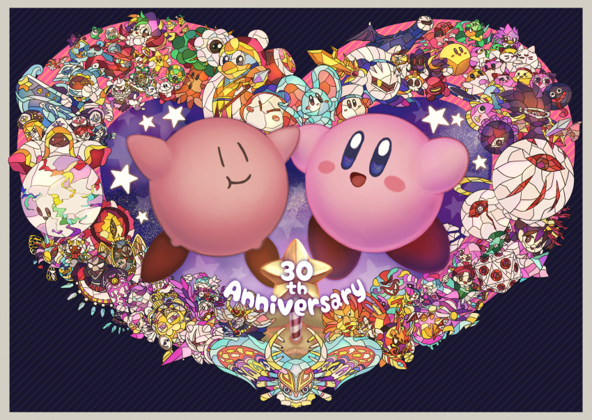 adeleine anniversary axe_knight_(kirby) bandana bandana_waddle_dee beret blonde_hair blue_bandana blue_hair blush_stickers brobo brown_eyes captain_vul character_request check_character claycia cogotogalanthus coo_(kirby) dark_crafter dark_matter_(kirby) dark_matter_blade dark_meta_knight dark_mind dark_nebula daroach dimension_mirror doc_(kirby) dragoon_(kirby) drawcia drawcia_soul elfilin elline_(kirby) facial_hair fecto_elfilis female_gooey_(kirby) flamberge_(kirby) francisca_(kirby) galacta_knight galactic_nova galaxia_(sword) glasses gooey_(kirby) gryll_(kirby) halberd_(airship) hat highres holding holding_paintbrush hydra_(kirby) hyness javelin_knight kine_(kirby) king_dedede kirby kirby&#039;s_dream_land kirby&#039;s_dream_land_2 kirby&#039;s_dream_land_3 kirby&#039;s_epic_yarn kirby&#039;s_return_to_dream_land kirby:_planet_robobot kirby:_star_allies kirby:_triple_deluxe kirby_(series) kirby_64 kirby_air_ride kirby_and_the_forgotten_land kirby_and_the_rainbow_curse kirby_canvas_curse kirby_mass_attack kirby_squeak_squad kirby_super_star landia leongar lor_starcutter mace_knight magolor marx_(kirby) max_profitt_haltmann meta_knight mine_(kirby) miracle_matter morpho_knight mr._star multiple_girls mustache nago_(kirby) necrodeus nightmare_(kirby) nintendo nyupun_(kirby) one_eye_closed open_mouth paintbrush pick_(kirby) pink_hair pitch_mama prince_fluff purple_eyes queen_sectonia red_hair ribbon_(kirby) rick_(kirby) ripple_star_queen robobot_armor shadow_dedede shadow_kirby shiro_(kirby) smile spinni stained_glass star_dream star_rod storo susie_(kirby) sword taranza tongue tongue_out trident_knight void_(kirby) void_termina weapon whispy_woods yin-yarn zan_partizanne zero_(kirby) zero_two_(kirby)
