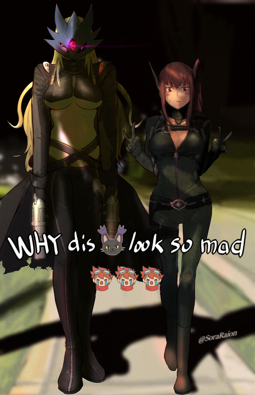 beelstarmon belt blacktailmon breasts crying digimon digimon_(creature) emoji long_hair mask meme shiroki_asuna sora_raion third_eye underboob why_dis_ninja_look_so_mad_(meme) yuuki_dan