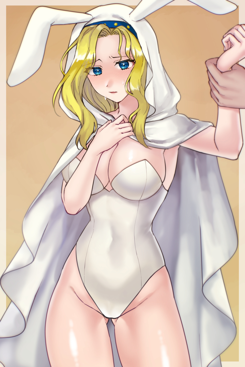 animal_ears captured fake_animal_ears fire_emblem fire_emblem:_the_sacred_stones grabbing_another&#039;s_arm hazuki_(nyorosuke) highres leotard natasha_(fire_emblem) nintendo rabbit_ears tagme