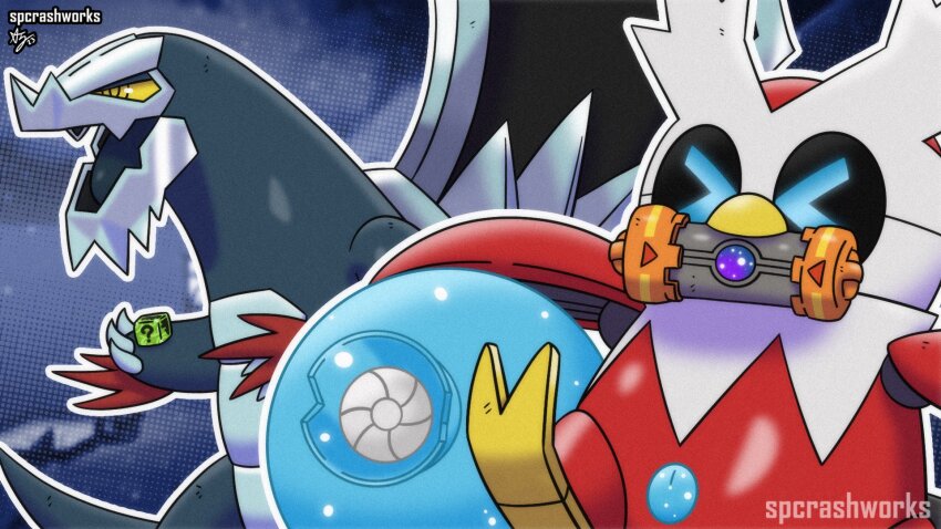 artist_name baxcalibur blue_eyes booster_energy_(pokemon) claws dice dragon gameplay_mechanics highres holding holding_dice iron_bundle joints loaded_dice_(pokemon) mechanical_tail nintendo no_humans pokemon pokemon_(creature) robot shaded_face sharp_teeth simple_background spcrashworks tail teeth