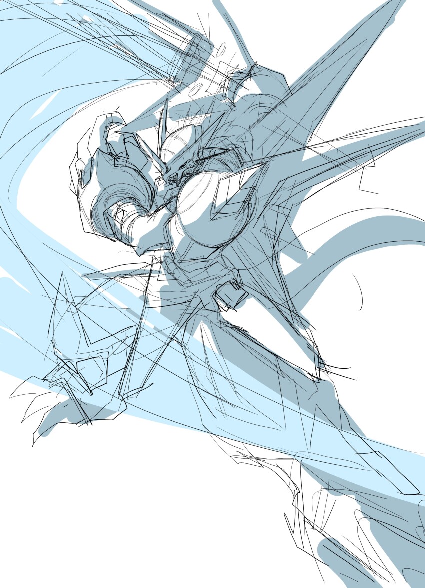 1boy absurdres armor digimon digimon_(creature) highres male_focus solo sword tail victorygreymon weapon